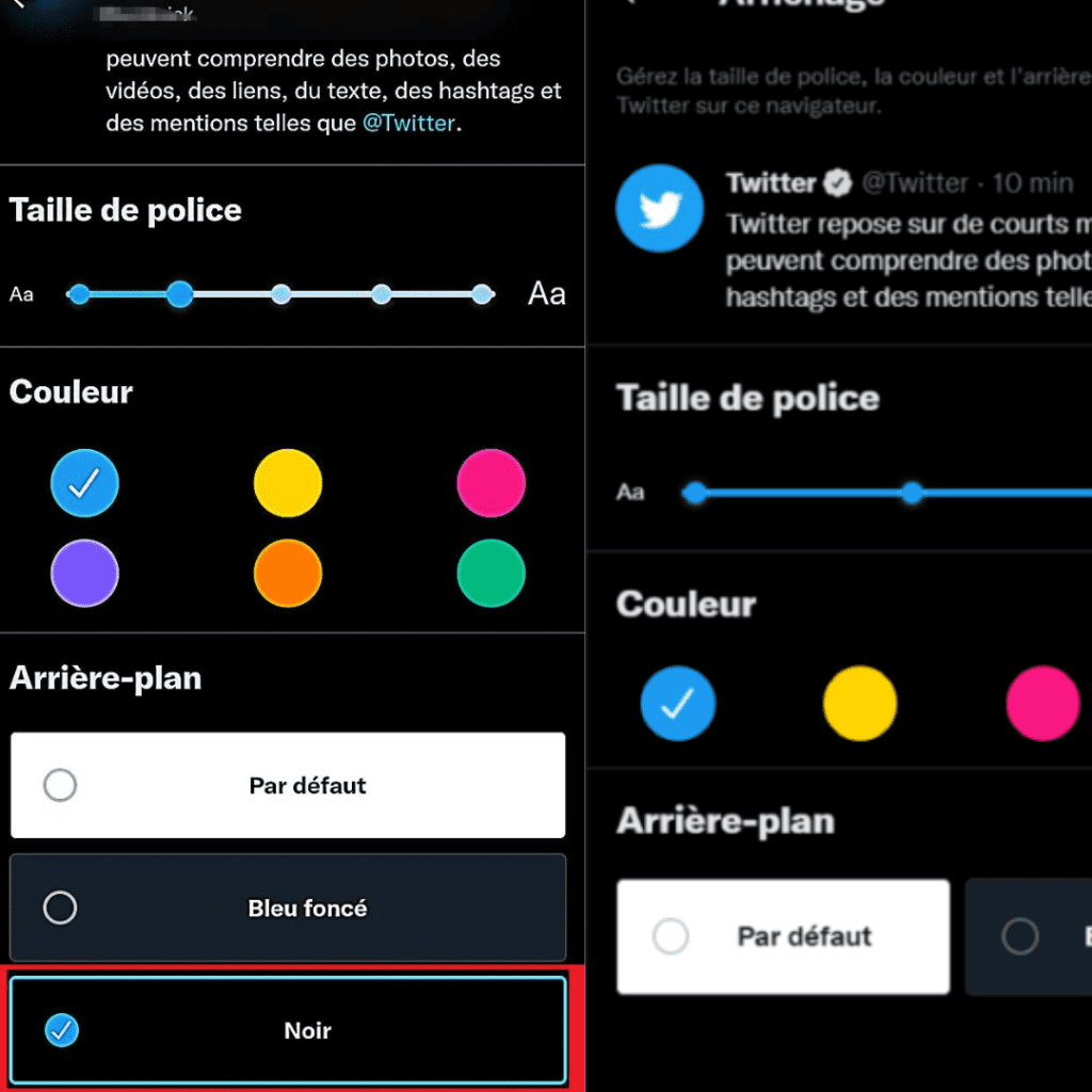 Mettre Twitter en noir