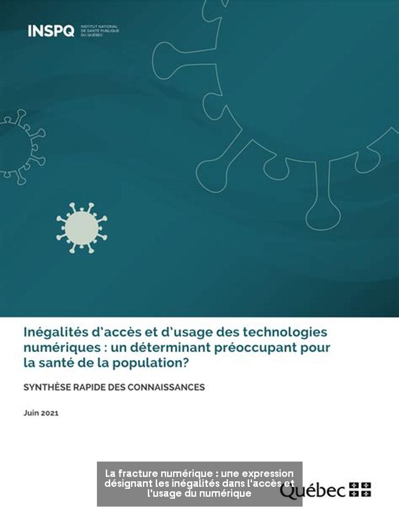 La fracture numérique : une expression désignant les inégalités dans l'accès et l'usage du numérique