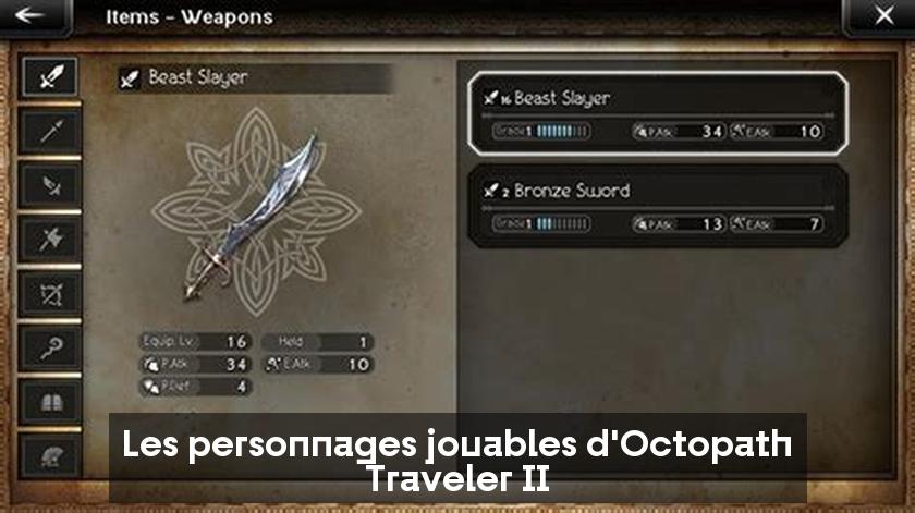 Les personnages jouables d'Octopath Traveler II